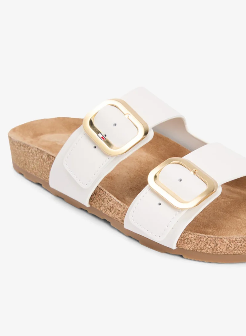 TOMMY HILFIGER  Leather Double Strap Cork Sandals for Women | Best Price UAE